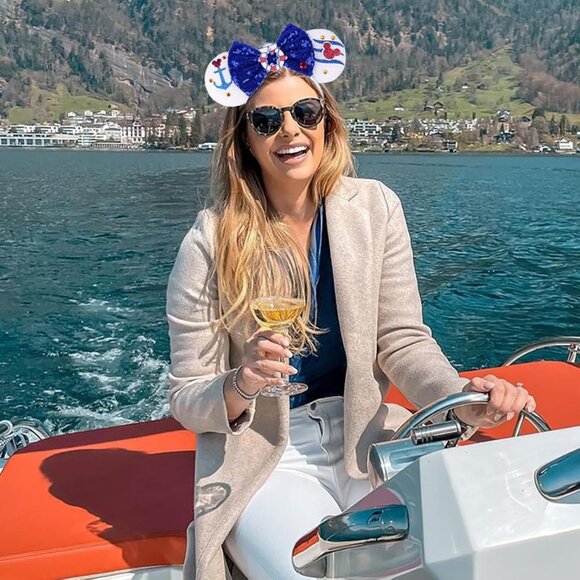 Sparkle Cruise Minnie Ears Headband, Glitter Mouse Ears Headband with Bow,Cruise - Picture 4 of 9